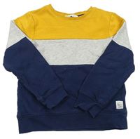 Hořčicovo-sivo-tmavomodrá mikina H&M