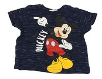 Tmavomodré melírované tričko s Mickeym Disney