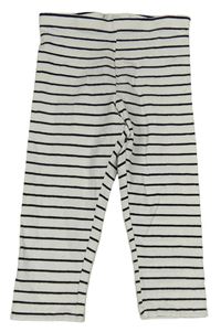 Bielo-čierne pruhované crop legíny H&M