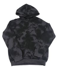 Černo-šedá batikovaná mikina s kapucí H&M