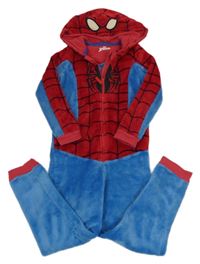 Červeno-modrá plyšová kombinéza s kapucí - Spiderman Marvel