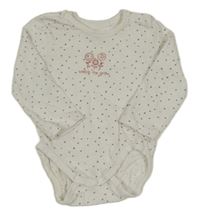 Bílé puntíkaté body s květinami Topolino