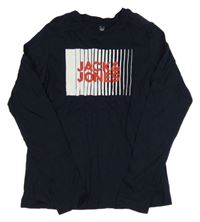Tmavomodré triko s logem Jack & Jones
