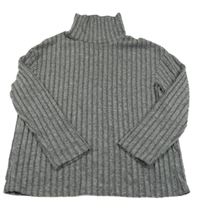 Sivé úpletový rebrovaný rolák Shein