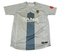 Světlešedo-šedomodré sportovní tričko s nápisy a číslem Motiq