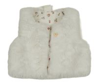 Biela kožušinová podšitá vesta H&M