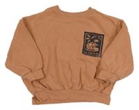 Oranžová mikina s potlačou a nápismi George