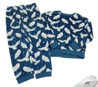 Tmavomodré plyšové pyžama so sovami - Harry Potter M&S