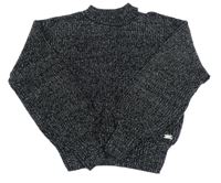 Čierno-strieborný trblietavý crop sveter Page one young