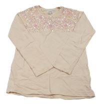 Světlerůžové mikinotriko s flitrami OVS