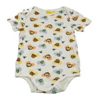 Bielo-farebné body so srdiečkami a zvieratkami