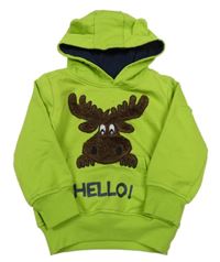 Svetlozelená mikina s losom a kapucňou Kiki&Koko