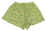 Nové - Žlto-zelené kvetované ľahké kraťasy Matalan