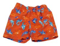 Červené plážové kraťasy so žralokmi Blue Seven