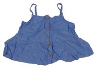 Modrý lehký crop top s knoflíky H&M