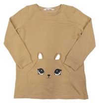 Okrová šatová mikina s čumákem H&M