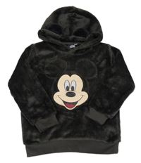 Antracitová plyšová mikina s Mickeym a kapucí Disney