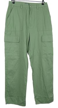 Dámske khaki plátenné nohavice s vreckami Denim