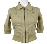 Dámská béžová plátěná crop bunda Decree 