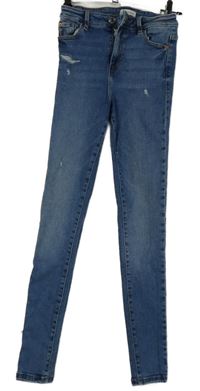 Dámske svetlomodré skinny rifle s vyšúchaním Cache Cache