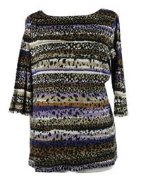 Dámske čierno-fialovo-béžové vzorované tričko Olsen