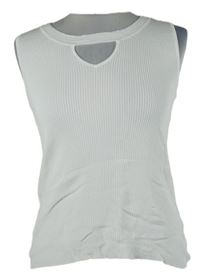 Dámský bílý žebrovaný pletený top 