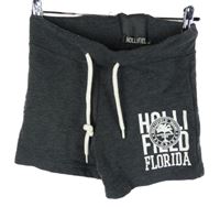 Dámske tmavosivé teplákové kraťasy s logom Hollifield