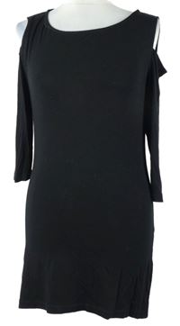 Dámská černá šatová tunika s volnými rameny Baukjen 