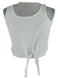 Dámsky biely crop top s uzlom Style Envy