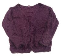 Fialový chlpatý svetrový cardigan Dopodopo