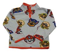 Svetlošedá -čierna fleecová mikina s PAw PAtrol Nickelodeon