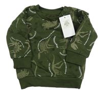 Nové - Khaki mikina s dinosaurami Primark