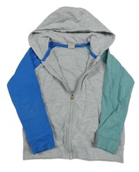 Sivo-modrá prepínaci mikina s kapucňou Alana