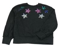 Čierna mikina s hvězdami z flitrů H&M