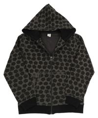 Sivo-čierna vzorovaná prepínaci mikina s kapucňou Pocopiano