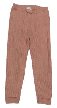 Svetloružové rebrované úpletové legíny George