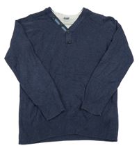 Tmavomodrý sveter s gombíky Dopodopo