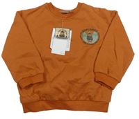 Nové - Oranžová mikina s bobrem 