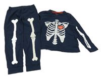 Tmavomodré pyžamo s kostrou Lupilu