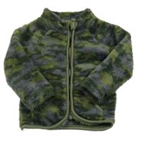 Zeleno-tmavomodrá army chlpatá prepínaci mikina ERgee