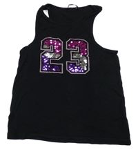 Černý top s číslem z flitrů George