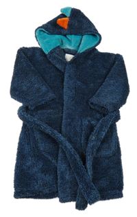 Tmavomodrý chlupatý župan s kapucí s ostny Next