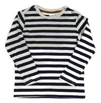 Tmavomodro-bílé pruhované triko H&M