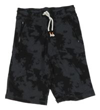Černo-šedé batikované teplákové kraťasy H&M