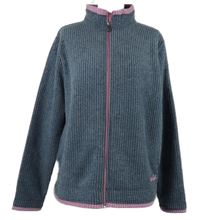 Dámská šedo-růžová kostkovaná fleecová propínací mikina se stojáčkem Weird Firsh