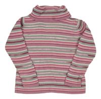 Ružovo-sivý pruhovaný rebrovaný rolák George