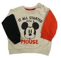 Béžová mikina s Mickeym a farebnymi rukávy George