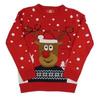 Červený bodkovaná ý sveter so sobom Primark