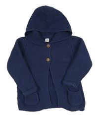 Tmavomodrý propínací svetr s kapucí M&S