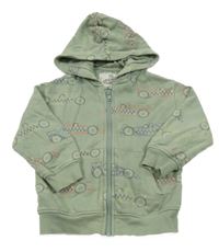 Světlekhaki prepínaci mikina s formulami a kapucňou M&S